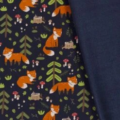 Alpine Fleece Soft Sweatshirt Fabric Forest Foxes Woodland Scene 150cm Wide -OHSEWCRAFTY alpine fleece soft sweatshirt fabric forest foxes woodland scene 150cm wide 2