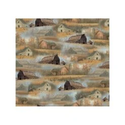 Barns And Farmhouses Life On The Farm Rustic Fields 100% Cotton Fabric