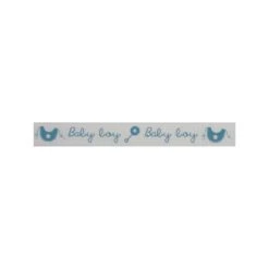 Bowtique Grosgrain Baby Boy Rattle & Bib Blue Ribbon 15mm X 5m Reel