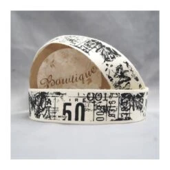 Bowtique Natural Cotton Butterfly Stamp Ribbon 25mm X 5m Reel