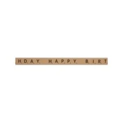 Bowtique Natural Happy Birthday Scrabble Tiles Ribbon 15mm X 5m Reel