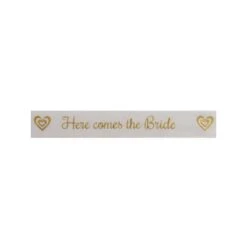Bowtique Natural Here Comes The Bride Gold Ribbon 15mm X 5m Reel