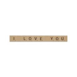 Bowtique Natural I Love You Scrabble Tiles Ribbon 15mm X 5m Reel