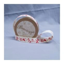 Bowtique Natural Vintage Cotton Birds Branch Ribbon 15mm X 5m Reel