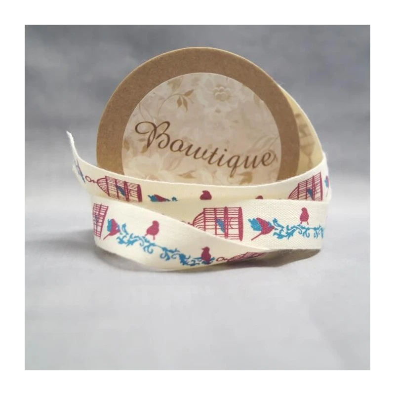 Bowtique Ribbon 15mm X 5m Natural Cotton Bird Cage 3 Bowtique Ribbon 15mm X 5m Natural Cotton Bird Cage