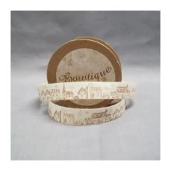 Bowtique Ribbon 15mm X 5m Natural Cotton Houses