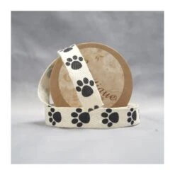 Bowtique Ribbon 15mm X 5m Natural Cotton Puppy Paws
