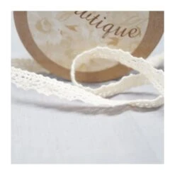 Bowtique Vintage Cotton Lace Detail Trim Ribbon 10mm X 5m Reel