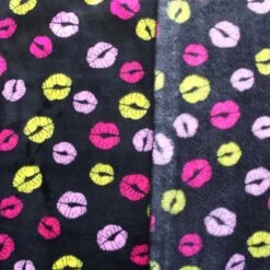 Bubs Cuddle Fleece Fabric Super Soft Kisses Lipstick Marks Lips Kiss 144cm Wide -OHSEWCRAFTY bubs cuddle fleece fabric super soft kisses lipstick marks lips kiss 144cm wide 2