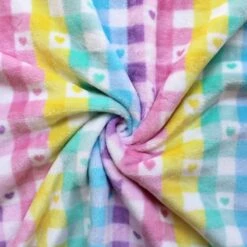 Bubs Cuddle Fleece Fabric Super Soft Love Check Hearts Valentines Day 144cm Wide -OHSEWCRAFTY bubs cuddle fleece fabric super soft love check hearts valentines day 144cm wide 3