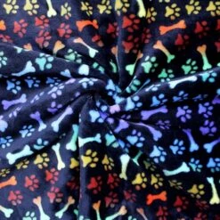 Bubs Cuddle Fleece Fabric Super Soft Paws Bones Rainbow Dog Animals 144cm Wide -OHSEWCRAFTY bubs cuddle fleece fabric super soft paws bones rainbow dog animals 144cm wide 2