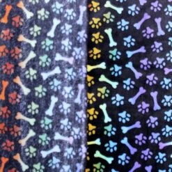 Bubs Cuddle Fleece Fabric Super Soft Paws Bones Rainbow Dog Animals 144cm Wide -OHSEWCRAFTY bubs cuddle fleece fabric super soft paws bones rainbow dog animals 144cm wide 4