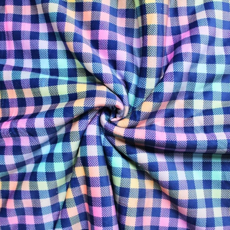Bubs Digital Printed Sherpa Fleece Fabric Check Gingham Colourful 143cm Wide 7 Bubs Digital Printed Sherpa Fleece Fabric Check Gingham Colourful 143cm Wide - Image 5