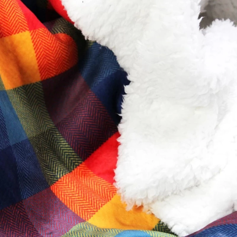 Bubs Digital Printed Sherpa Fleece Fabric Check Squares Rainbow Block 143cm Wide 5 Bubs Digital Printed Sherpa Fleece Fabric Check Squares Rainbow Block 143cm Wide - Image 3