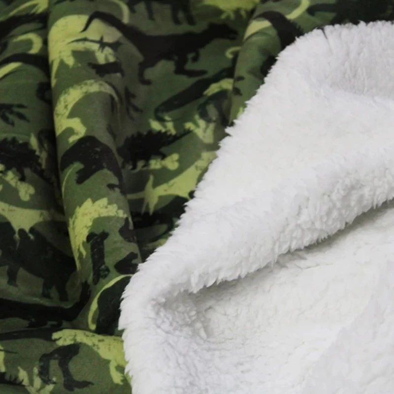 Bubs Digital Printed Sherpa Fleece Fabric Dino Dinosaur Stegosaurus 143cm Wide 4 Bubs Digital Printed Sherpa Fleece Fabric Dino Dinosaur Stegosaurus 143cm Wide - Image 2