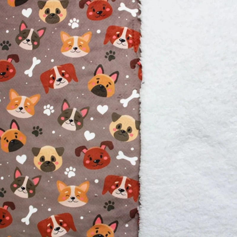 Bubs Digital Printed Sherpa Fleece Fabric Dogs Puppies Paw Prints 143cm Wide 4 Bubs Digital Printed Sherpa Fleece Fabric Dogs Puppies Paw Prints 143cm Wide - Image 2