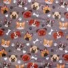 Bubs Digital Printed Sherpa Fleece Fabric Dogs Puppies Paw Prints 143cm Wide -OHSEWCRAFTY bubs digital printed sherpa fleece fabric dogs puppies paw prints 143cm wide