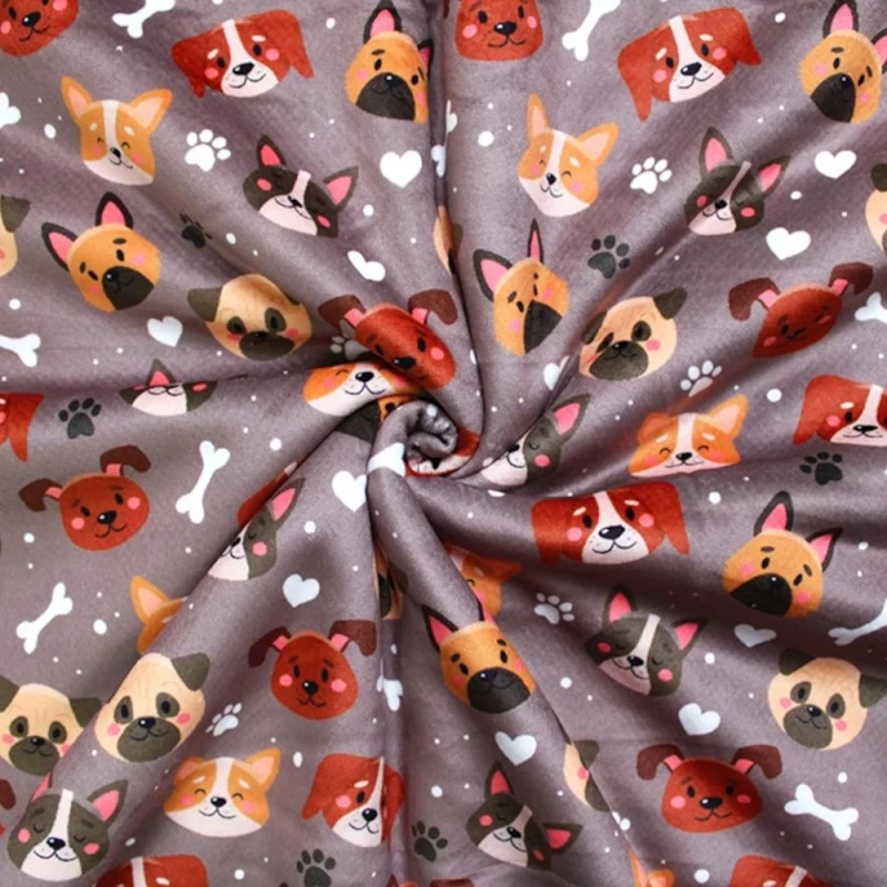 Bubs Digital Printed Sherpa Fleece Fabric Dogs Puppies Paw Prints 143cm Wide 6 Bubs Digital Printed Sherpa Fleece Fabric Dogs Puppies Paw Prints 143cm Wide - Image 4