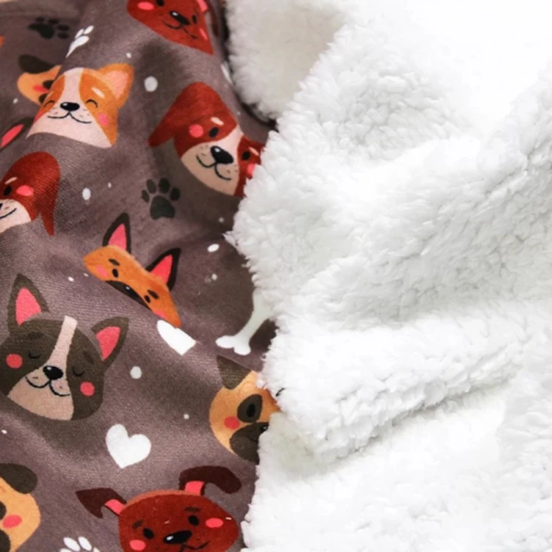 Bubs Digital Printed Sherpa Fleece Fabric Dogs Puppies Paw Prints 143cm Wide 7 Bubs Digital Printed Sherpa Fleece Fabric Dogs Puppies Paw Prints 143cm Wide - Image 5