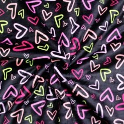 Bubs Digital Printed Sherpa Fleece Fabric Hearts Outlines Doodles 143cm Wide -OHSEWCRAFTY bubs digital printed sherpa fleece fabric hearts outlines doodles 143cm wide 2