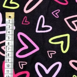 Bubs Digital Printed Sherpa Fleece Fabric Hearts Outlines Doodles 143cm Wide -OHSEWCRAFTY bubs digital printed sherpa fleece fabric hearts outlines doodles 143cm wide 3