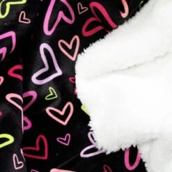 Bubs Digital Printed Sherpa Fleece Fabric Hearts Outlines Doodles 143cm Wide -OHSEWCRAFTY bubs digital printed sherpa fleece fabric hearts outlines doodles 143cm wide 4