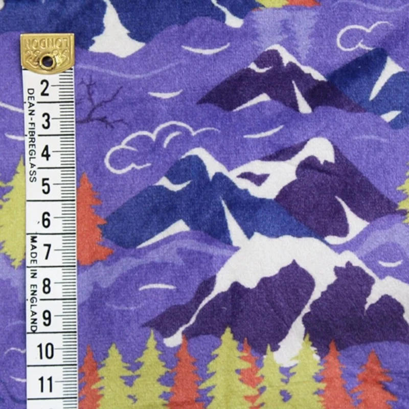 Bubs Digital Printed Sherpa Fleece Fabric Mountains Snow Clouds Trees 143cm Wide 7 Bubs Digital Printed Sherpa Fleece Fabric Mountains Snow Clouds Trees 143cm Wide - Image 5