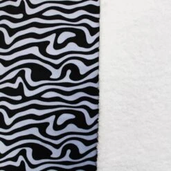 Bubs Digital Printed Sherpa Fleece Fabric Swirls Abstract Waves 143cm Wide