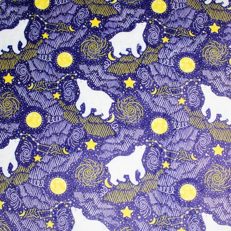 Bubs Digitally Printed Fleece Fabric A Polar Bears Dreams Stars Night 150cm Wide 4 Bubs Digitally Printed Fleece Fabric A Polar Bears Dreams Stars Night 150cm Wide - Image 2