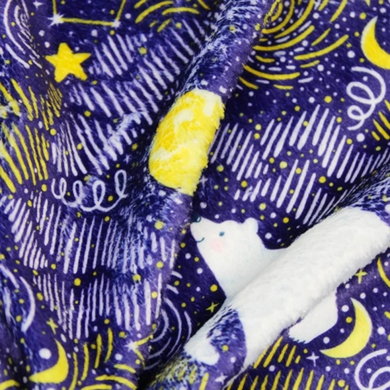 Bubs Digitally Printed Fleece Fabric A Polar Bears Dreams Stars Night 150cm Wide 6 Bubs Digitally Printed Fleece Fabric A Polar Bears Dreams Stars Night 150cm Wide - Image 4