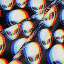 Bubs Digitally Printed Fleece Fabric Alien Trance Distorted 3D Effect 150cm Wide -OHSEWCRAFTY bubs digitally printed fleece fabric alien trance distorted 3d effect 150cm wide 2