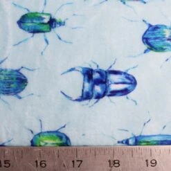 Bubs Digitally Printed Fleece Fabric Blue Bugs Beetles Insects Fly 150cm Wide -OHSEWCRAFTY bubs digitally printed fleece fabric blue bugs beetles insects fly 150cm wide 2