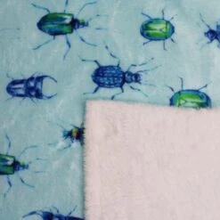 Bubs Digitally Printed Fleece Fabric Blue Bugs Beetles Insects Fly 150cm Wide -OHSEWCRAFTY bubs digitally printed fleece fabric blue bugs beetles insects fly 150cm wide 5