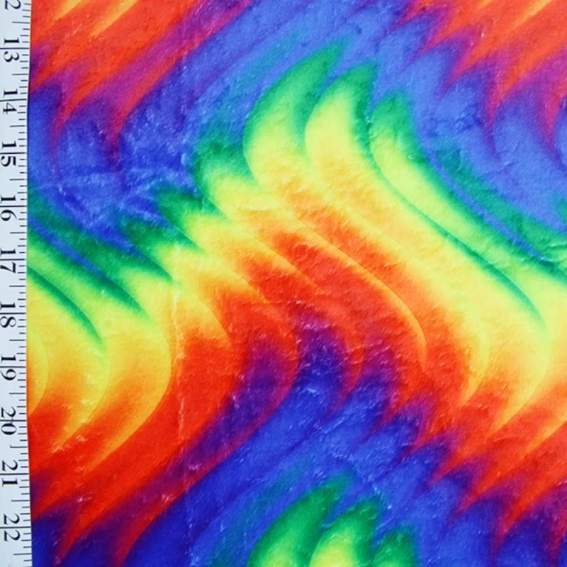 Bubs Digitally Printed Fleece Fabric Rainbow Wave Abstract Curves 150cm Wide 4 Bubs Digitally Printed Fleece Fabric Rainbow Wave Abstract Curves 150cm Wide - Image 2