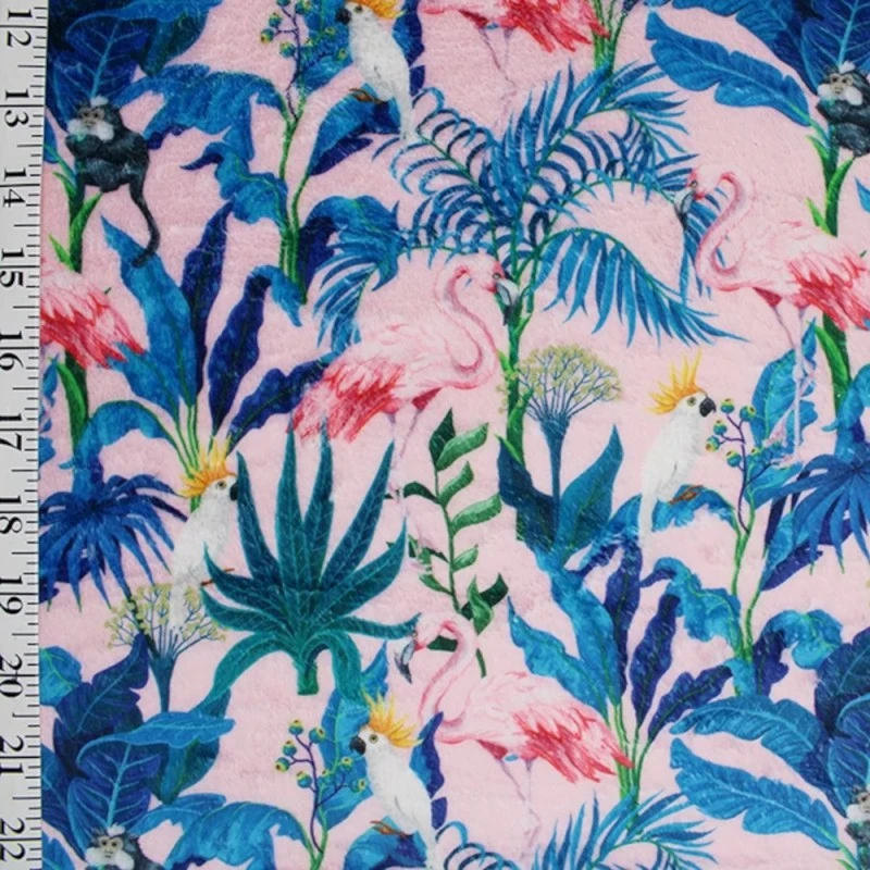 Bubs Digitally Printed Fleece Fabric Tropical Flamingo Rainforest 150cm Wide 4 Bubs Digitally Printed Fleece Fabric Tropical Flamingo Rainforest 150cm Wide - Image 2