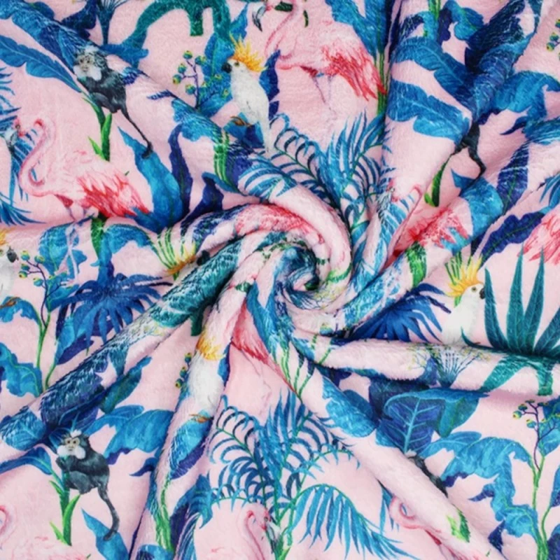 Bubs Digitally Printed Fleece Fabric Tropical Flamingo Rainforest 150cm Wide 5 Bubs Digitally Printed Fleece Fabric Tropical Flamingo Rainforest 150cm Wide - Image 3