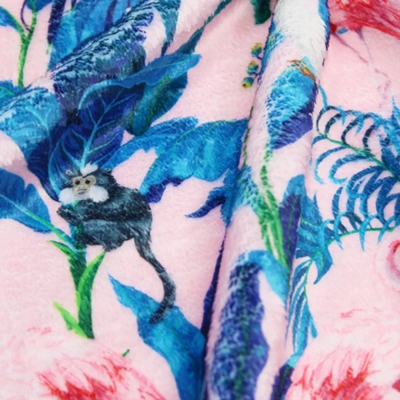 Bubs Digitally Printed Fleece Fabric Tropical Flamingo Rainforest 150cm Wide 6 Bubs Digitally Printed Fleece Fabric Tropical Flamingo Rainforest 150cm Wide - Image 4