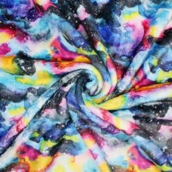 Bubs Digitally Printed Fleece Fabric Watercolour Rainbow Galaxy Space 150cm Wide -OHSEWCRAFTY bubs digitally printed fleece fabric watercolour rainbow galaxy space 150cm wide 2