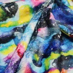 Bubs Digitally Printed Fleece Fabric Watercolour Rainbow Galaxy Space 150cm Wide -OHSEWCRAFTY bubs digitally printed fleece fabric watercolour rainbow galaxy space 150cm wide 3