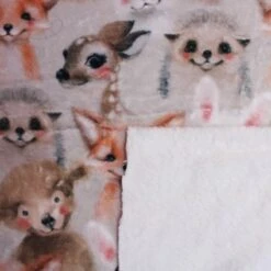 Bubs Digitally Printed Fleece Fabric Woodland Baby Animals Deers Fox 150cm Wide -OHSEWCRAFTY bubs digitally printed fleece fabric woodland baby animals deers fox 150cm wide 4