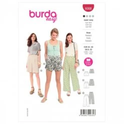 Burda Sewing Pattern 6008 Misses' Trousers Or Shorts With Elasticated Waist