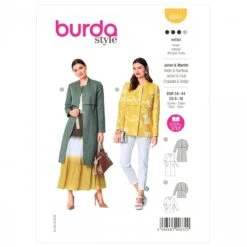 Burda Sewing Pattern 6041 Misses' Classic Cut Coat With A Stand Collar