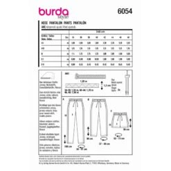 Burda Sewing Pattern 6054 Misses' Joggers With Elasticated Waist Or Shorts