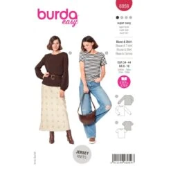 Burda Sewing Pattern 6059 Misses' Top With Long Or Short Sleeves