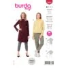 Burda Sewing Pattern 6080 Misses' Slim Dress Or Shaped Top Small Stand Collar -OHSEWCRAFTY burda sewing pattern 6080 misses slim dress or shaped top small stand collar