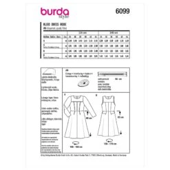 Burda Sewing Pattern 6099 Women's Fit And Flare Dress With Sleeve Variations -OHSEWCRAFTY burda sewing pattern 6099 women s fit and flare dress with sleeve variations 2