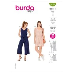 Burda Sewing Pattern 6134 Women's Jumpsuit Playsuit All In One Summer Outfit