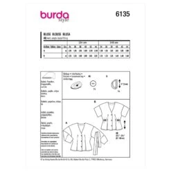 Burda Sewing Pattern 6135 Women's V-Neck Blouses Shirts Tops Tie Waist Peplum 7 Burda Sewing Pattern 6135 Women's V-Neck Blouses Shirts Tops Tie Waist Peplum -OHSEWCRAFTY burda sewing pattern 6135 women s v neck blouses shirts tops tie waist peplum 2