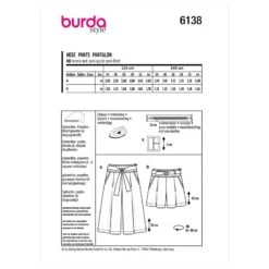 Burda Sewing Pattern 6138 Women's Wide Leg Cropped Trousers Culottes & Shorts -OHSEWCRAFTY burda sewing pattern 6138 women s wide leg cropped trousers culottes shorts 2