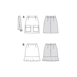 Burda Sewing Pattern 6147 Women's Skirts With Pockets Belt And Flounce Options -OHSEWCRAFTY burda sewing pattern 6147 women s skirts with pockets belt and flounce options 2